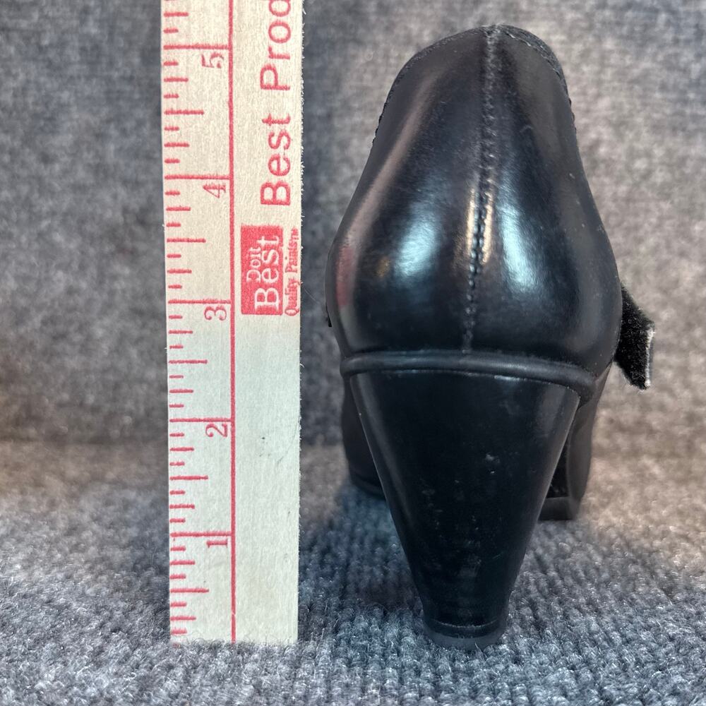 Fidji Black Leather Mary Jane Pumps Shoes Heels Womens 6 EU 36.5 Professional - Picture 6 of 10